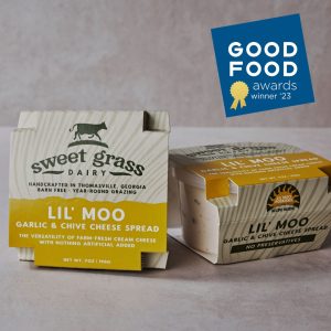 Lil' Moo garlic and chive cheese spread from Sweet Grass Dairy.