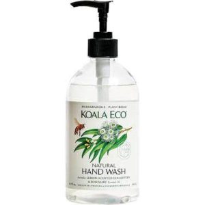 Koala Eco natural hand wash with lemon and rosemary scent in a pump bottle.