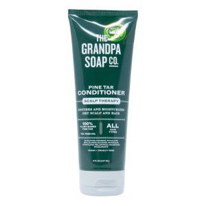 Pine tar conditioner for scalp therapy and hair moisturizing from Grandpa Soap Co.