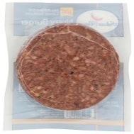 Vegan nutty burger patty from Healthy Roots on packaging.