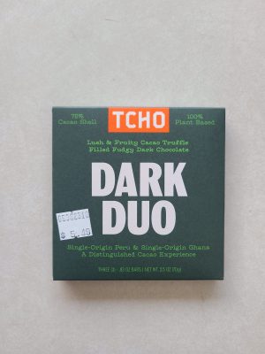 Healthy Roots TCHO Dark Duo 3pk chocolate bar with cacao shell and plant-based ingredients.