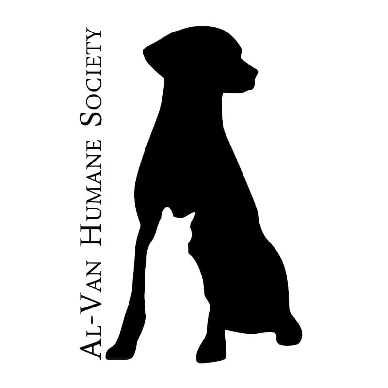 Silhouette of a dog and a cat with "All-Van Humane Society" text, representing animal rescue and pet