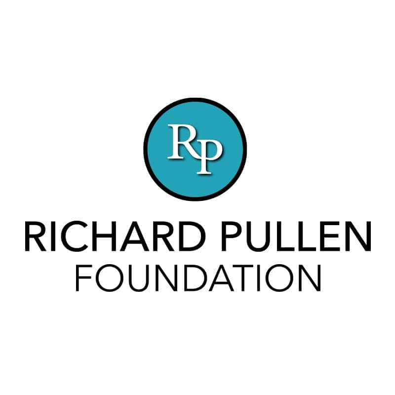Blue circular logo with the initials "Rp" for Richard Pullen Foundation, promoting community support