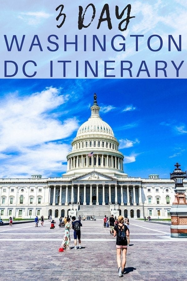The PERFECT 3 day Washington DC itinerary for first timers! Discover the MUST-SEE sights, best places to eat, how to get around & what order to do it all in + a downloadable PDF. #washingtondc #washingtondcitinerary #3daysinDC #3daysinwashingtondc #washingtondcsights washington dc itinerary