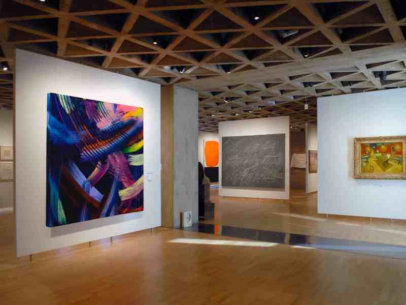 abstract painting in gallery by mark laurence lariviere artist
