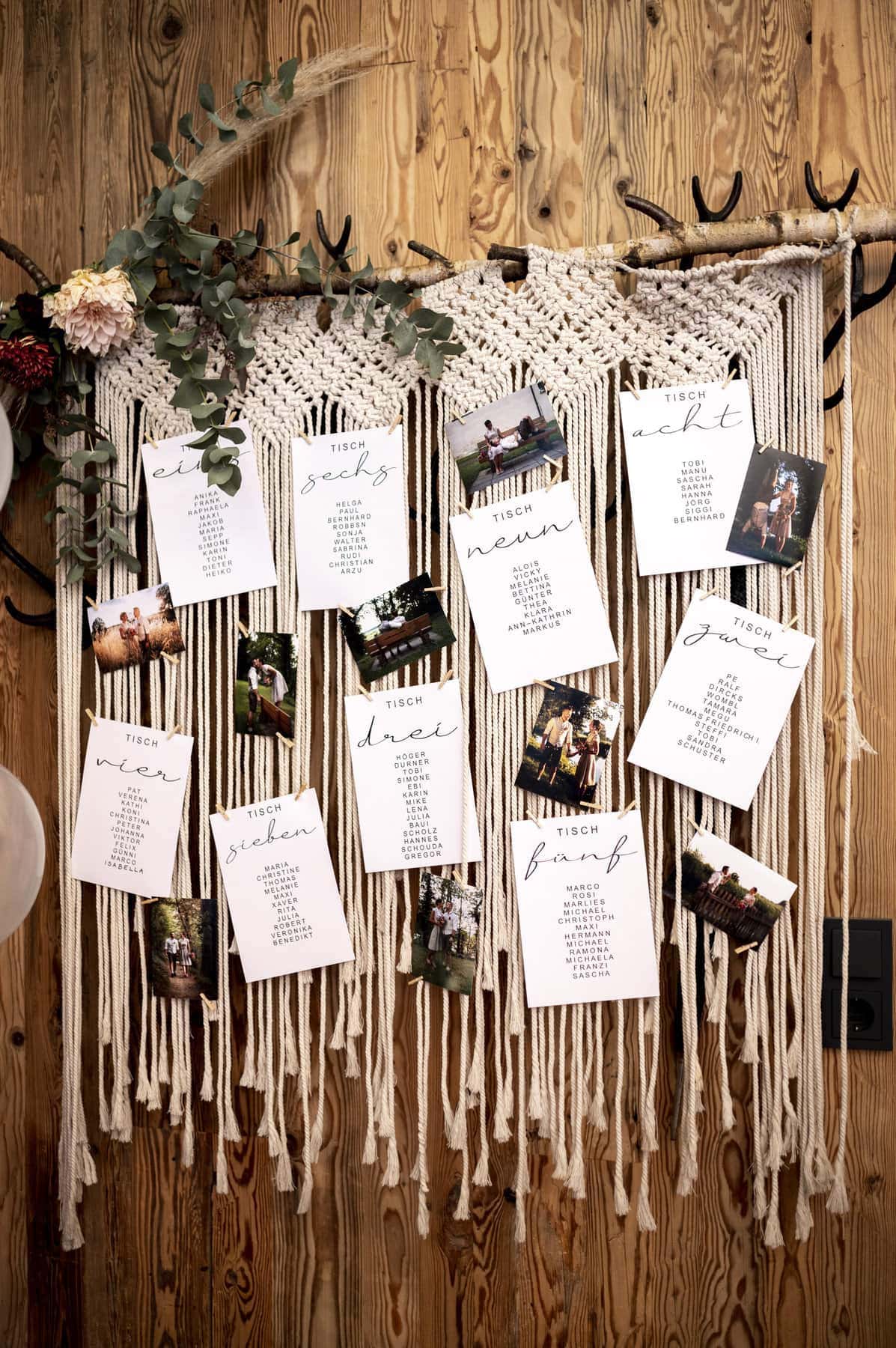 Platzordnung der Hochzeit wundervoll mit Bildern gestaltet
