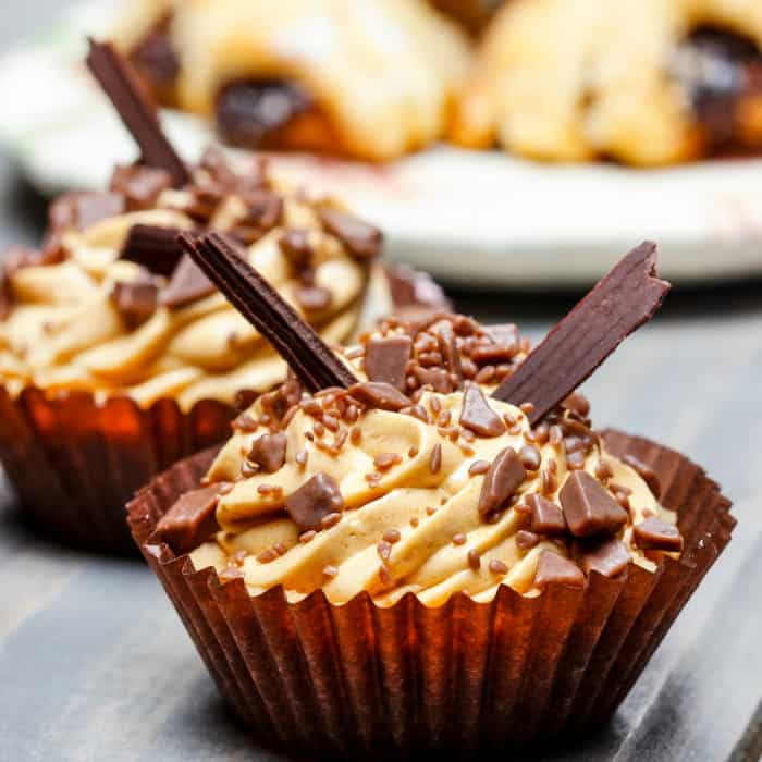 Vegan Chocolate Toffee Cupcakes with Toffee Icing Nerdy Mamma
