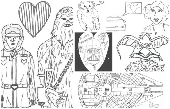 8 More Star Wars Inspired Valentines Coloring Pages - Nerdy Mamma