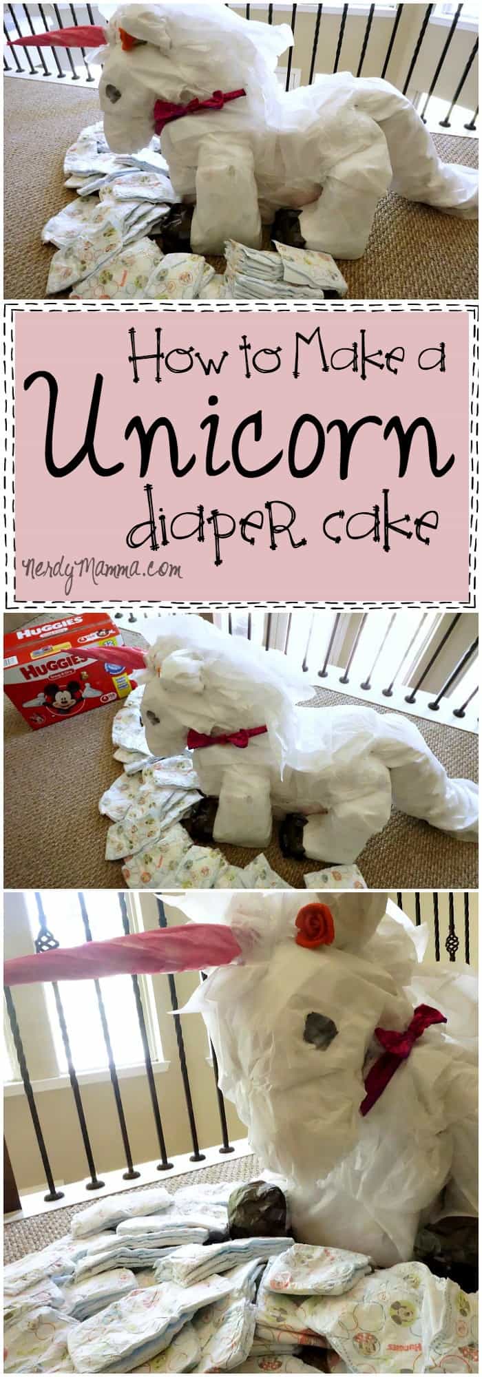 How to Make a Unicorn Diaper Cake Nerdy Mamma