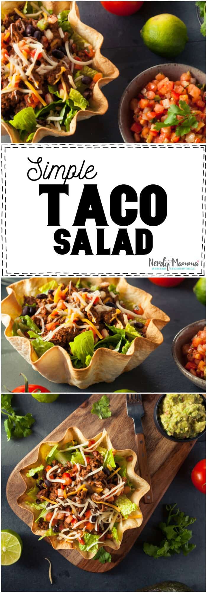 Simple Taco Salad - Easy Taco-nite Dinner - Nerdy Mamma