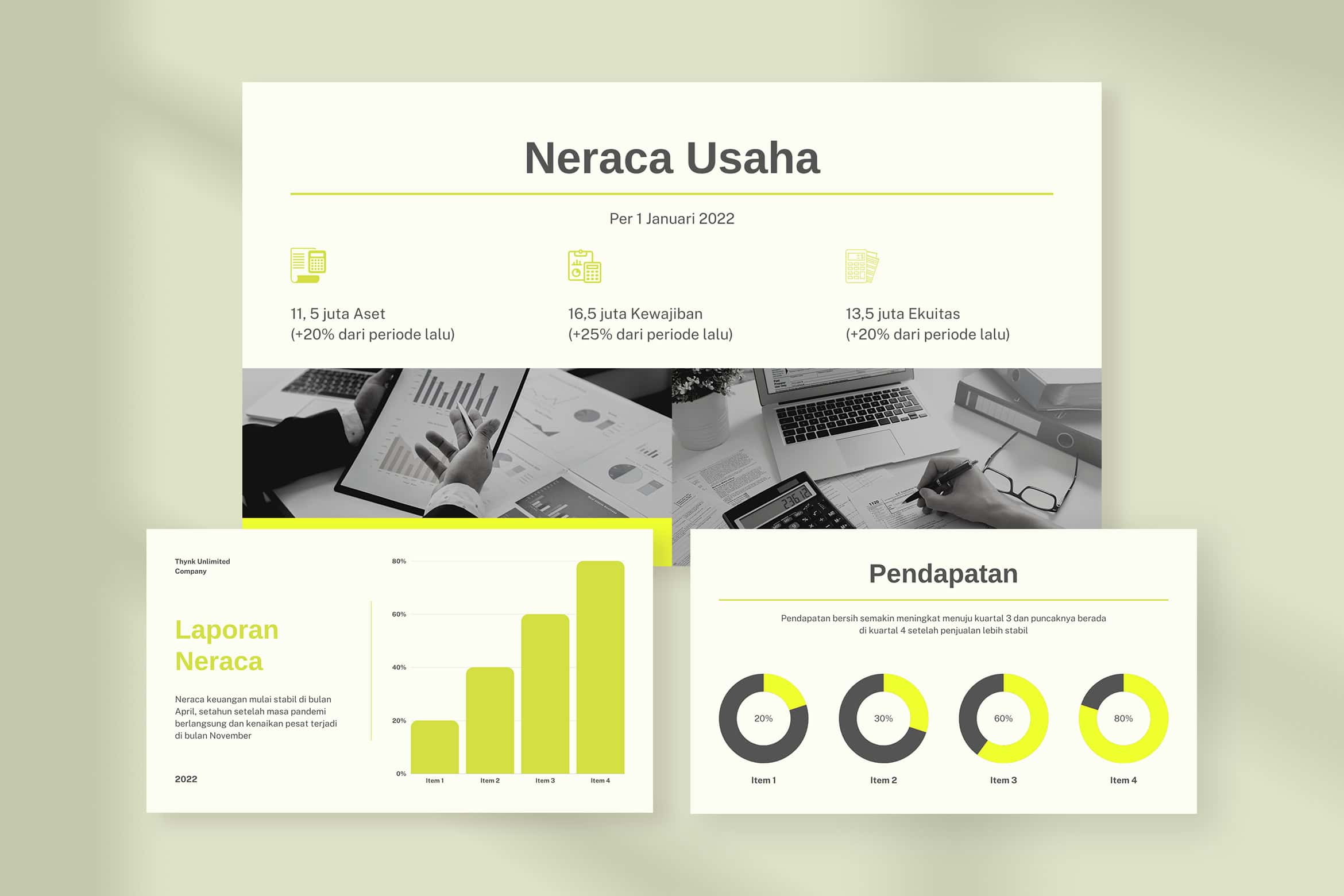 Lemonade Grayscale Modern Financial Report Presentation