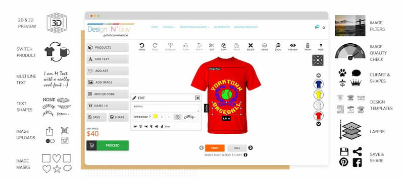 Design’N’Buy’s t-shirt designer.