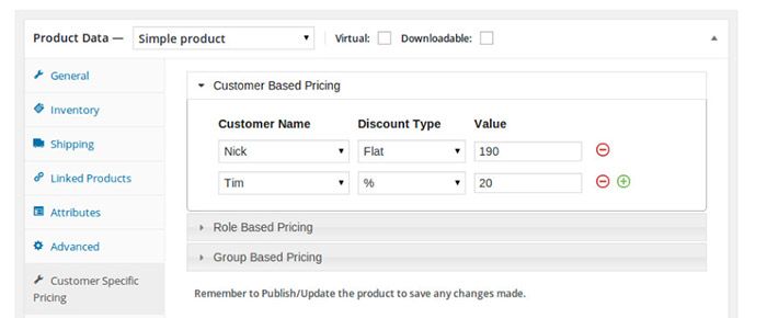 set custom percentage discounts for customers woocommerce