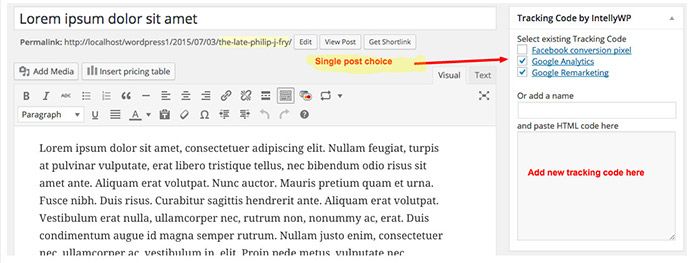 how to add remarketing code to wordpress