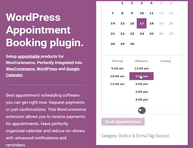 WooCommerce Appointment Booking plugin