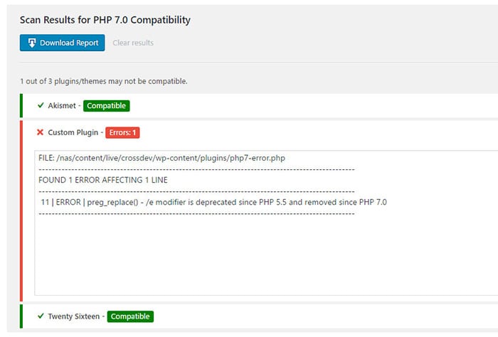 how to update wordpress site to php 7