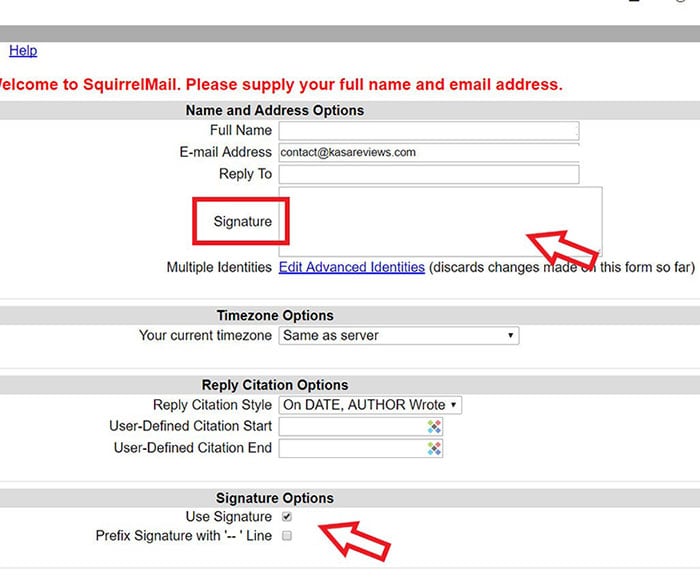 How to Add Email Signature in SquirrelMail
