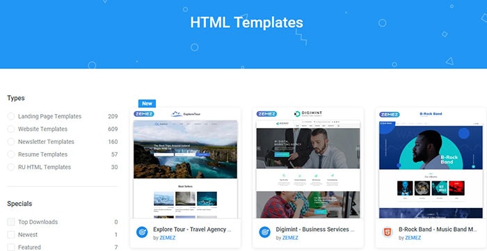 HTML templates one membership