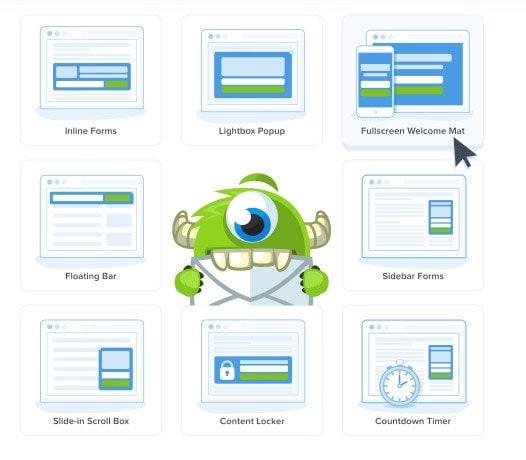 optinmonster optin form types