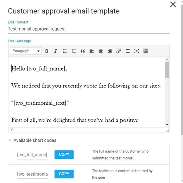 customer approval email template