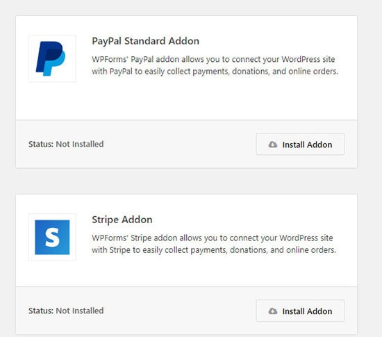 payment collection forms wordpress