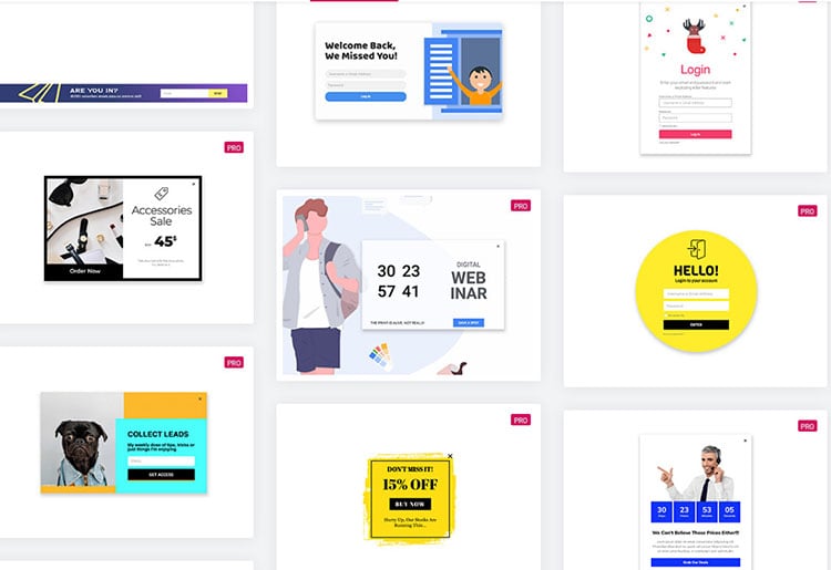 elementor popup templates examples