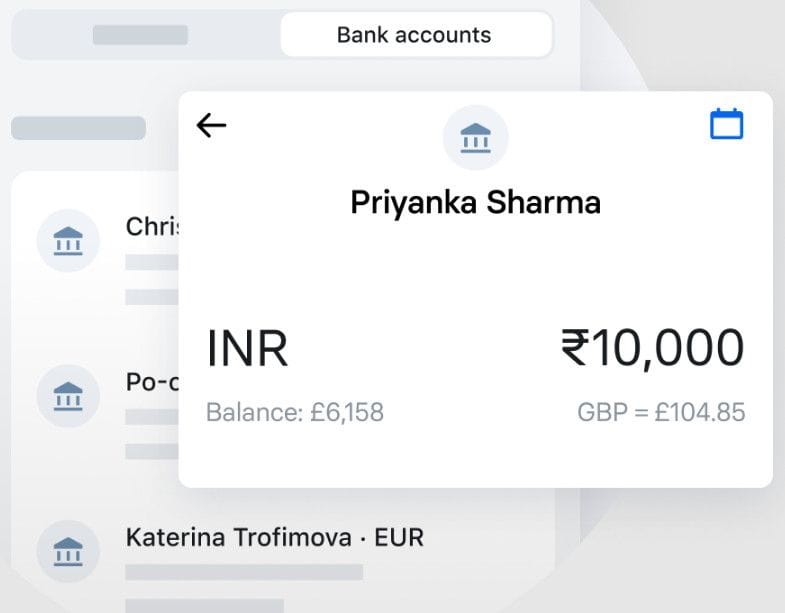 Revolut money transfer.
