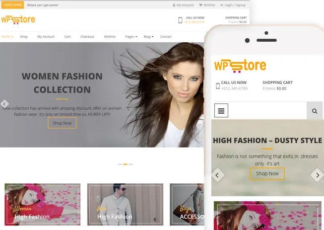 WP Store best free WooCommerce store WordPress theme.