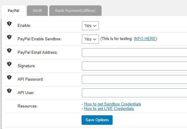 Project Bidding theme payment gateways.