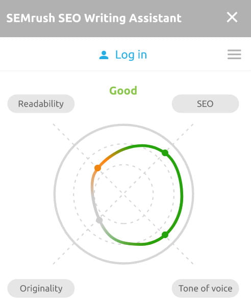 Semrush Writing Assistant tool.