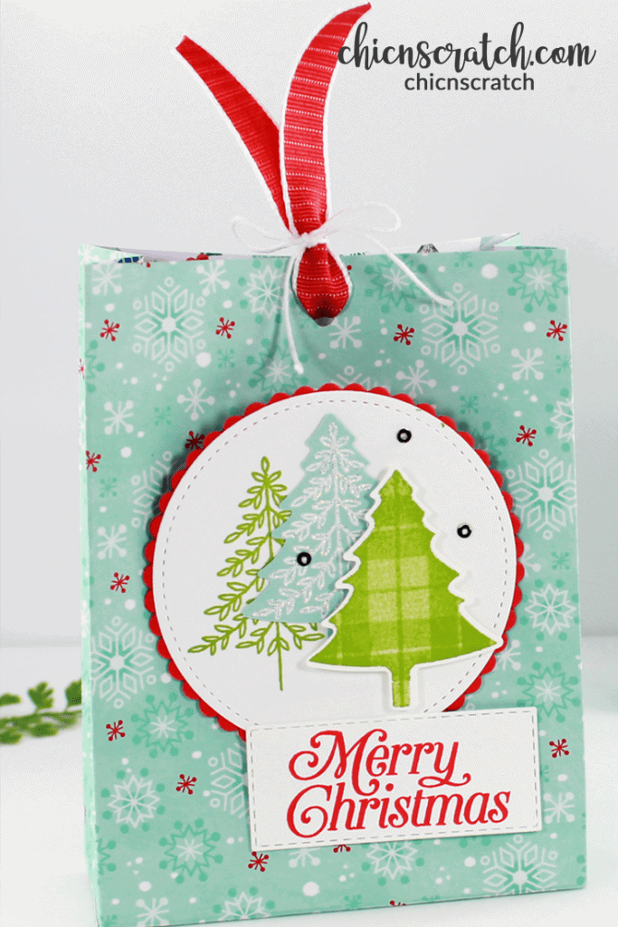 Christmas Gift Bag Featuring Perfectly Plaid
