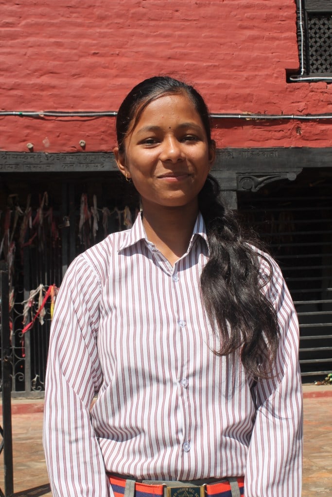 Urmila, 16, at school. 