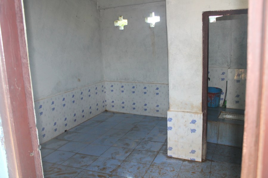 Inside the poorly maintained girls toilets at Ishwori Secondary School. 