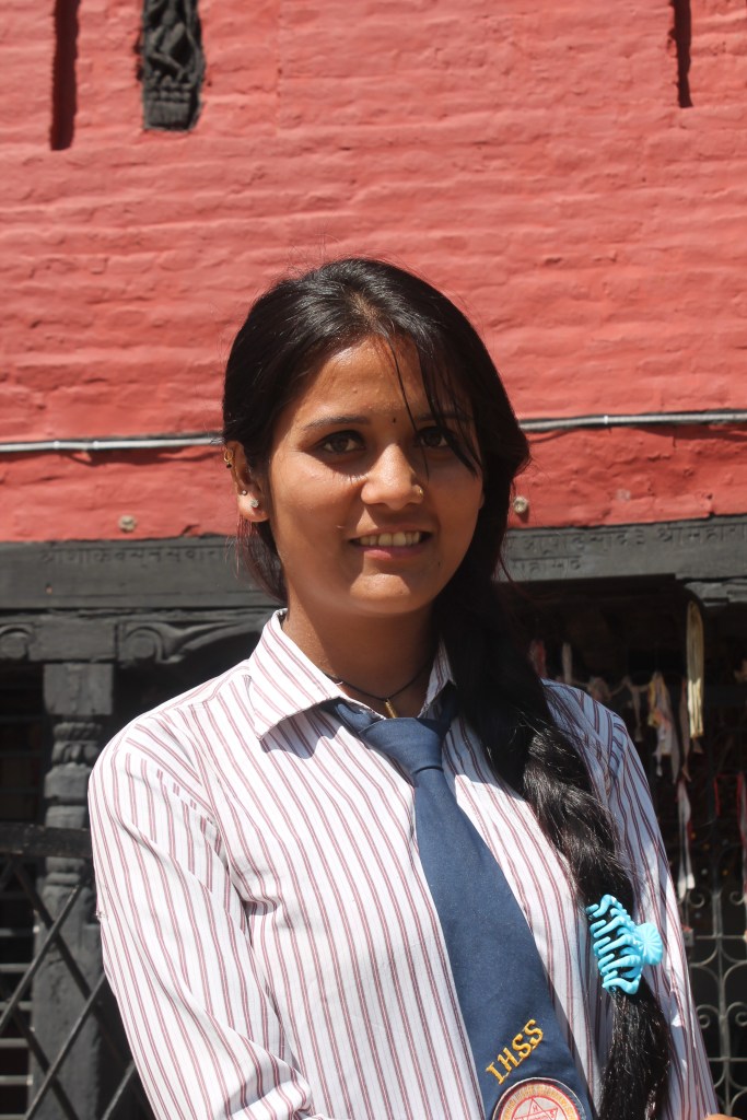 Manisha, 14, at school.