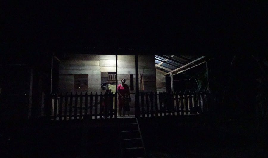 Maricela's house stands out in the darkness thanks to solar energy