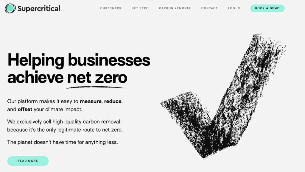 Screenshot of the Supercritical front page