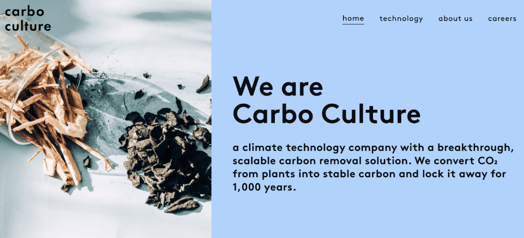 Screenshot of the carbo culture front page