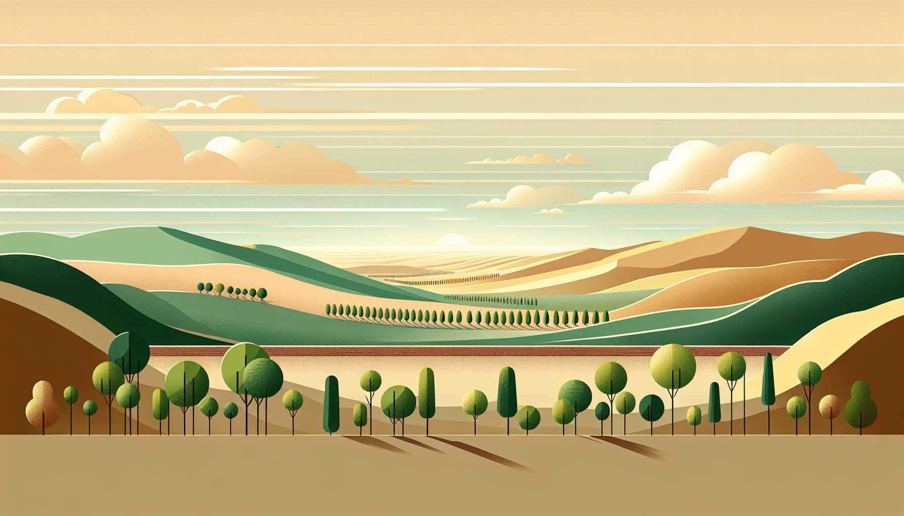 Illustration of China's Green Great Wall