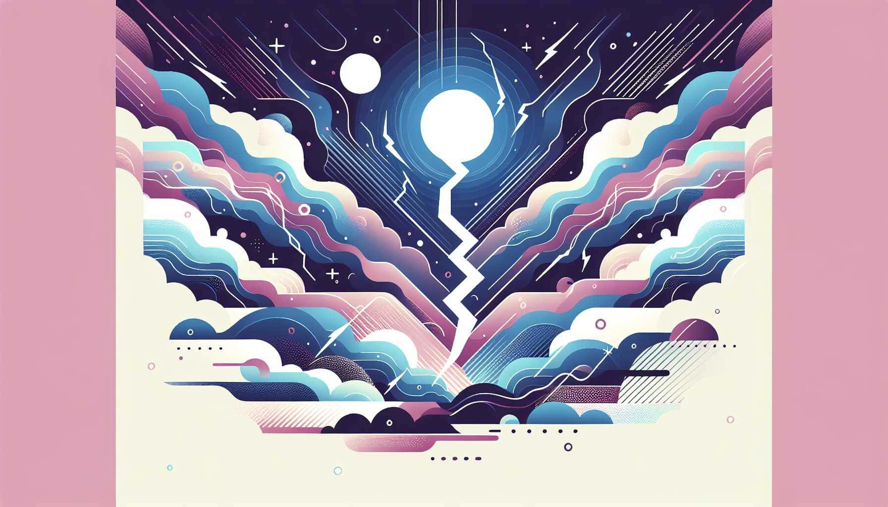 Illustration of abstract lightning elements
