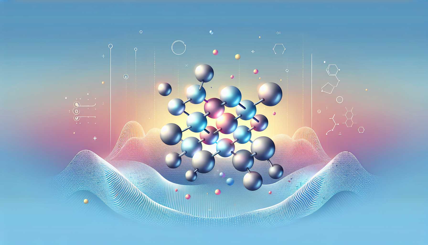 Illustration of atoms forming clusters