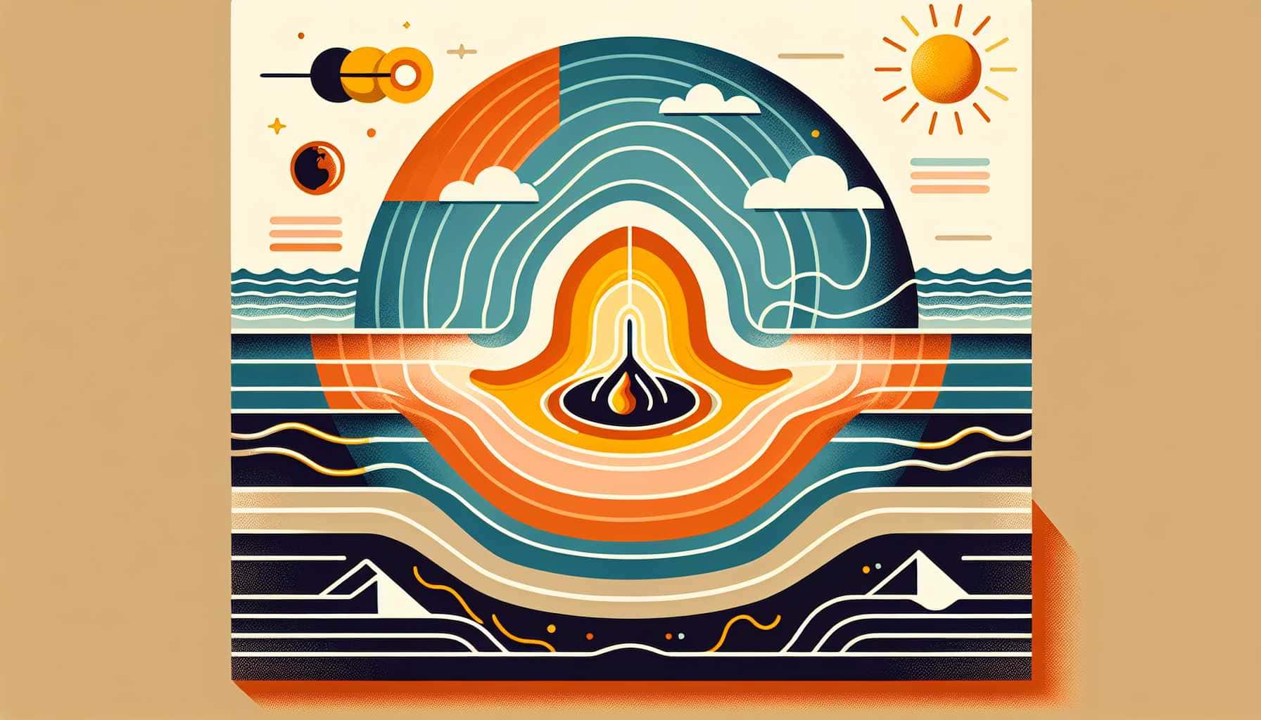 Illustration of Earth's layers diagram