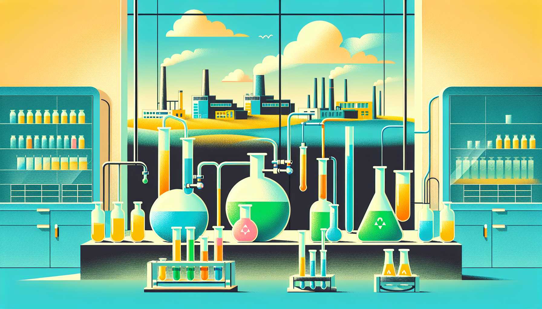 Illustration of futuristic lab transformation