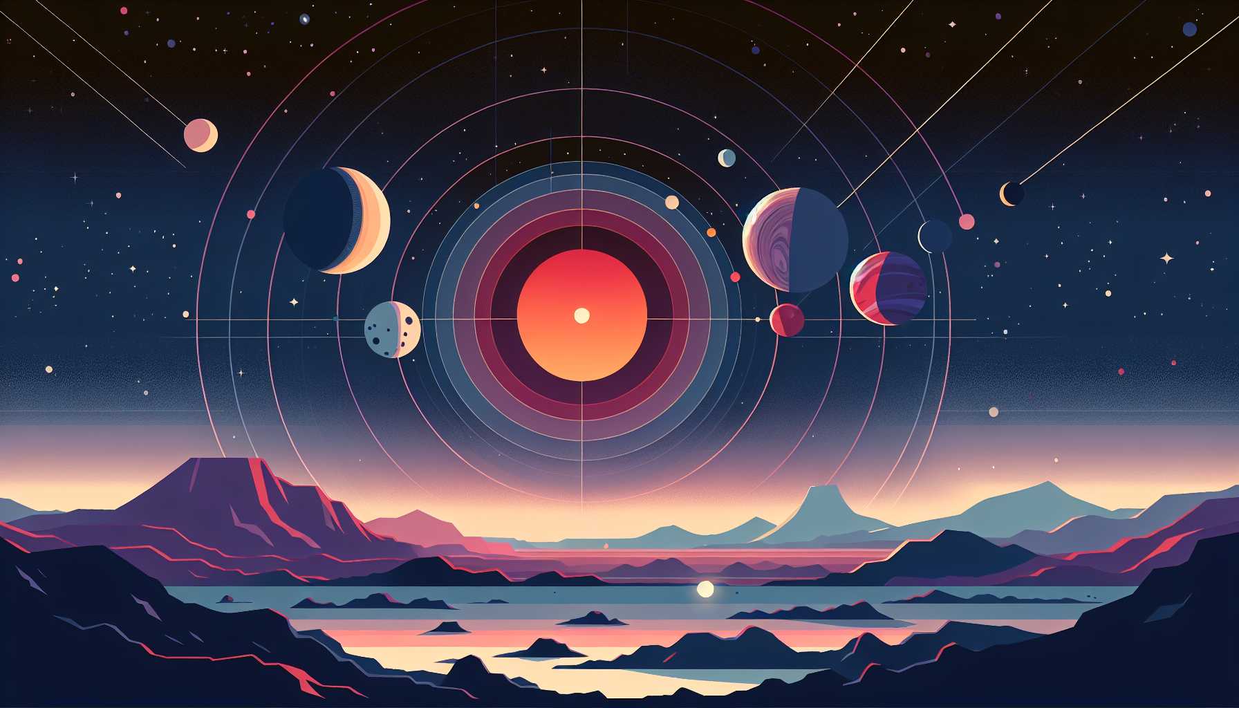 Illustration of a planetary system
