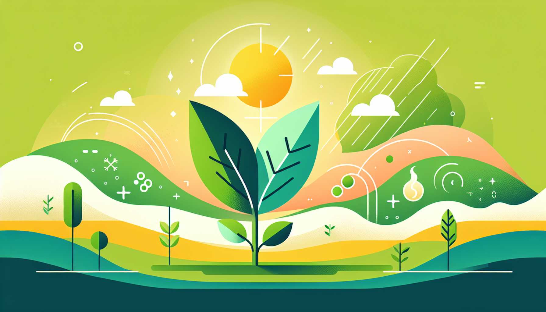 Illustration of vibrant plant growth