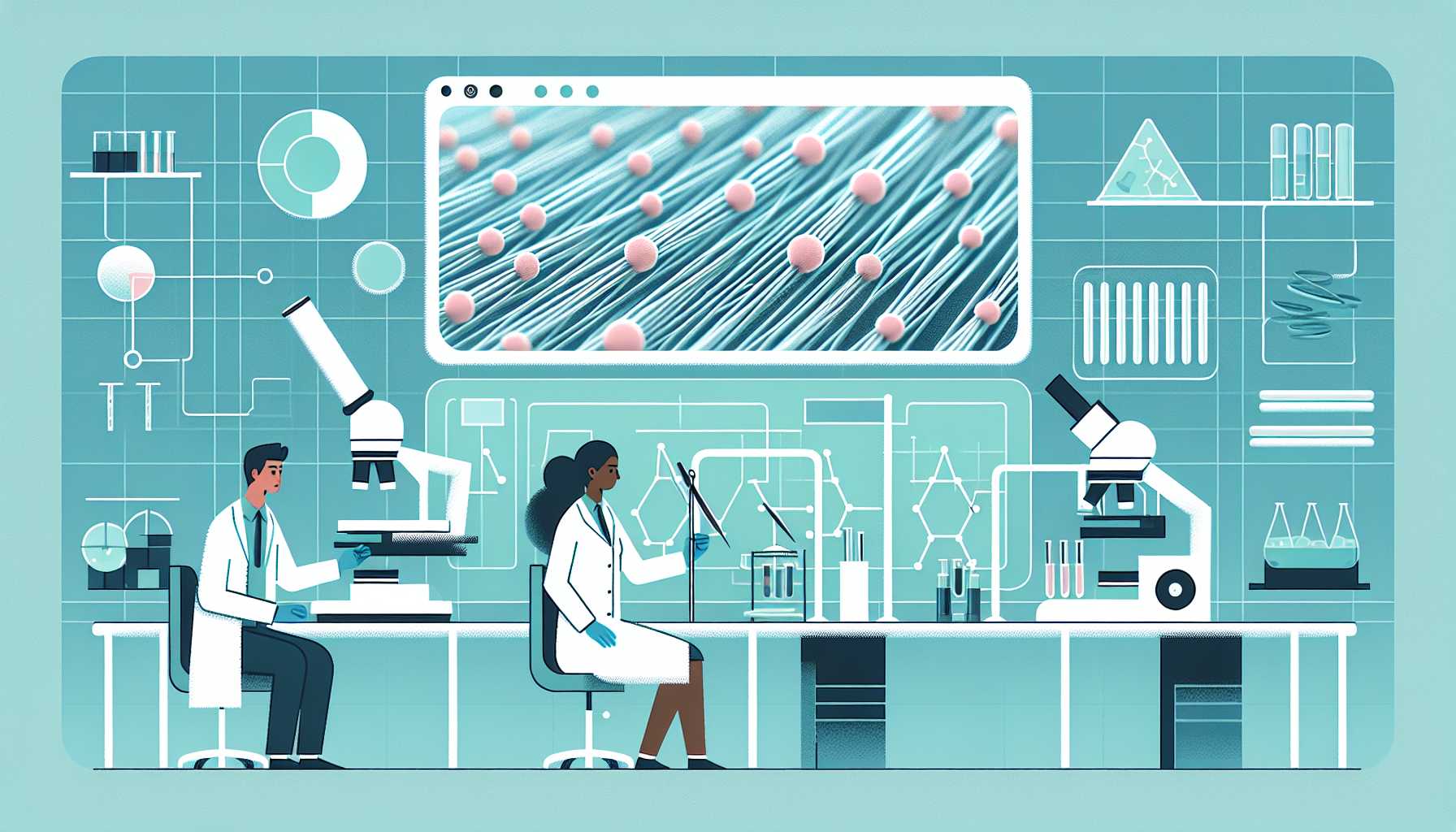 Illustration of scientists in a lab