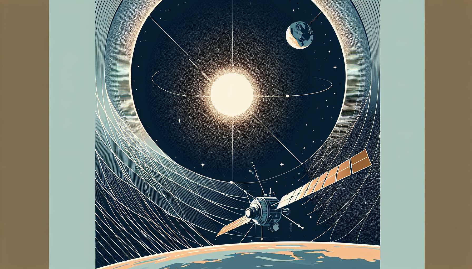 Illustration of a solar sail spacecraft