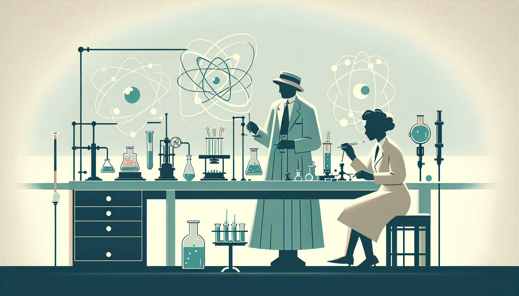 Illustration of a vintage laboratory