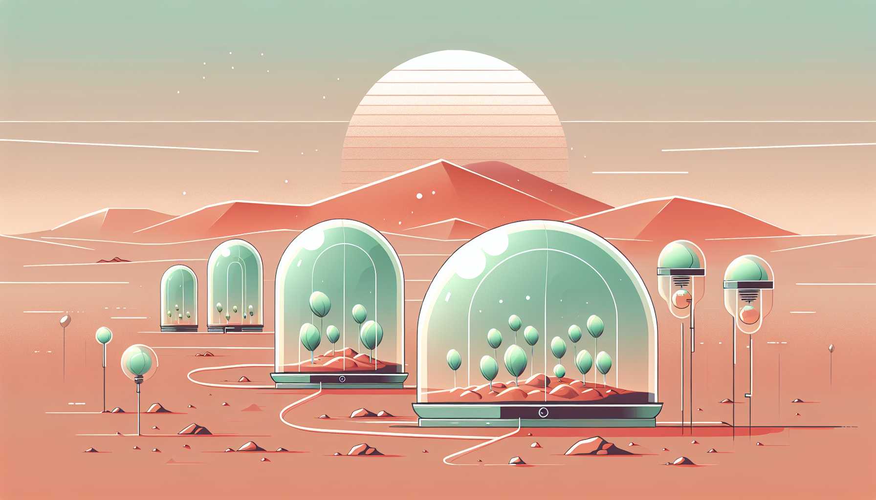 Illustration of algae in Mars