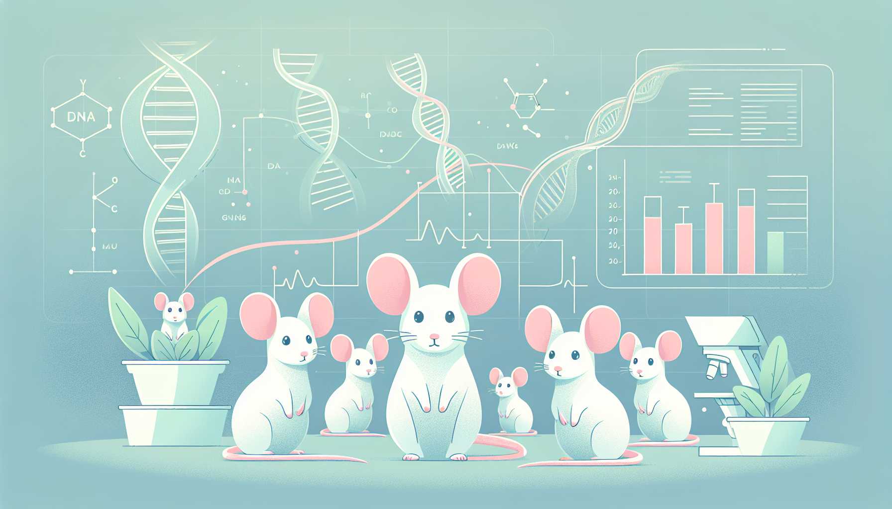 Illustration of mice regenerating ear tissue