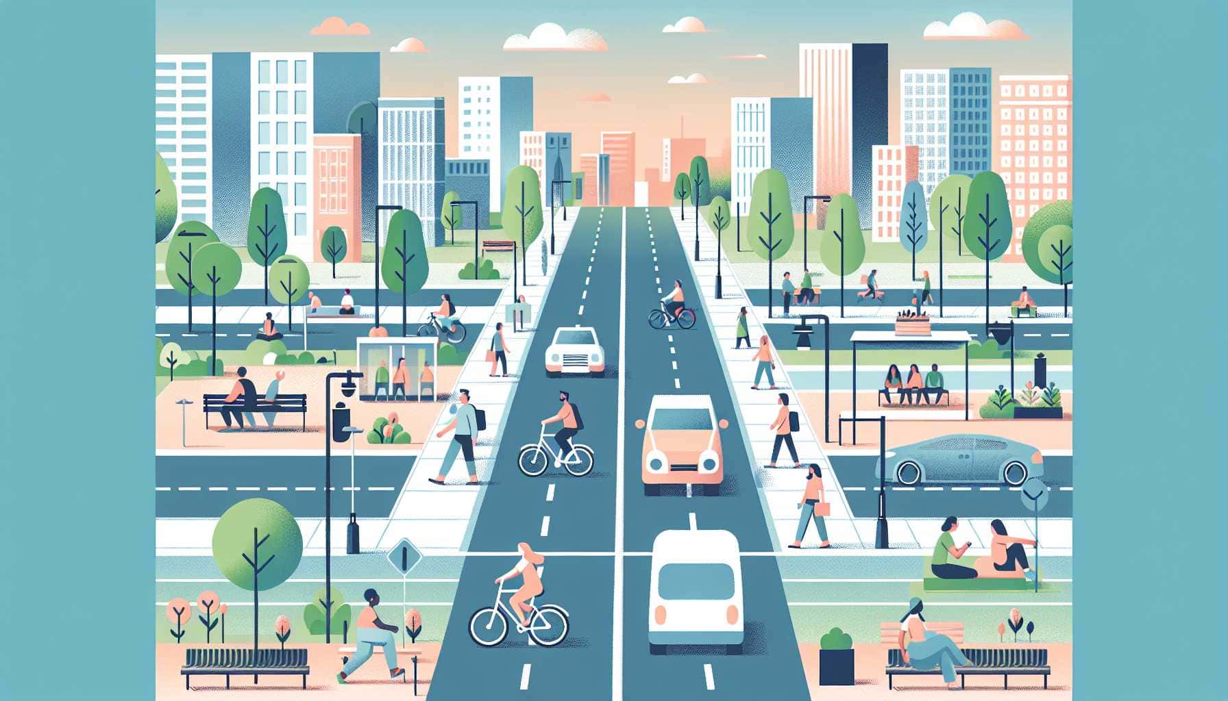 Illustration of a safe neighborhood